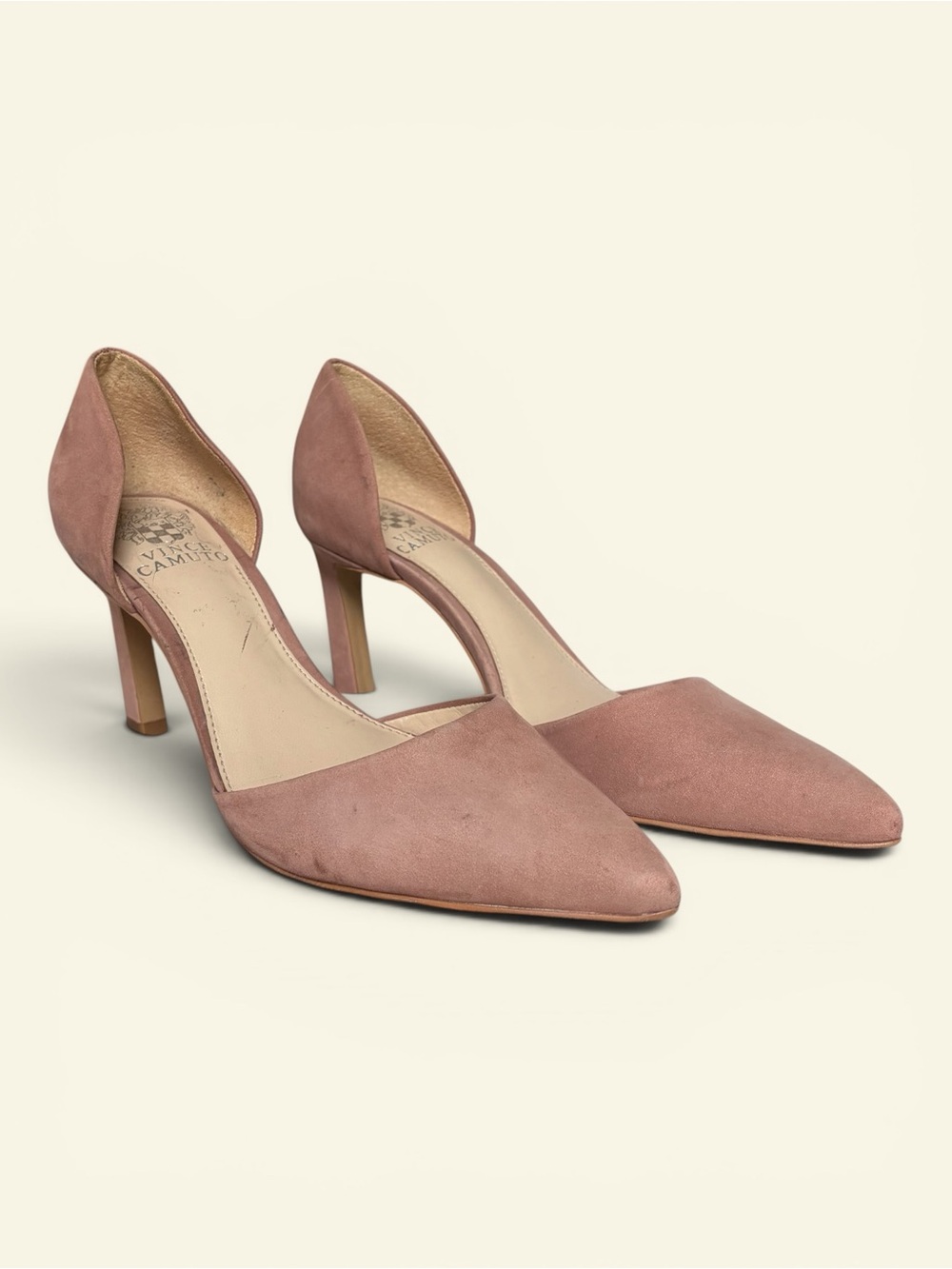 Vince Camuto Dusty Rose Renny Suede D'Orsay Pointed Toe Heels Women's 8M Office